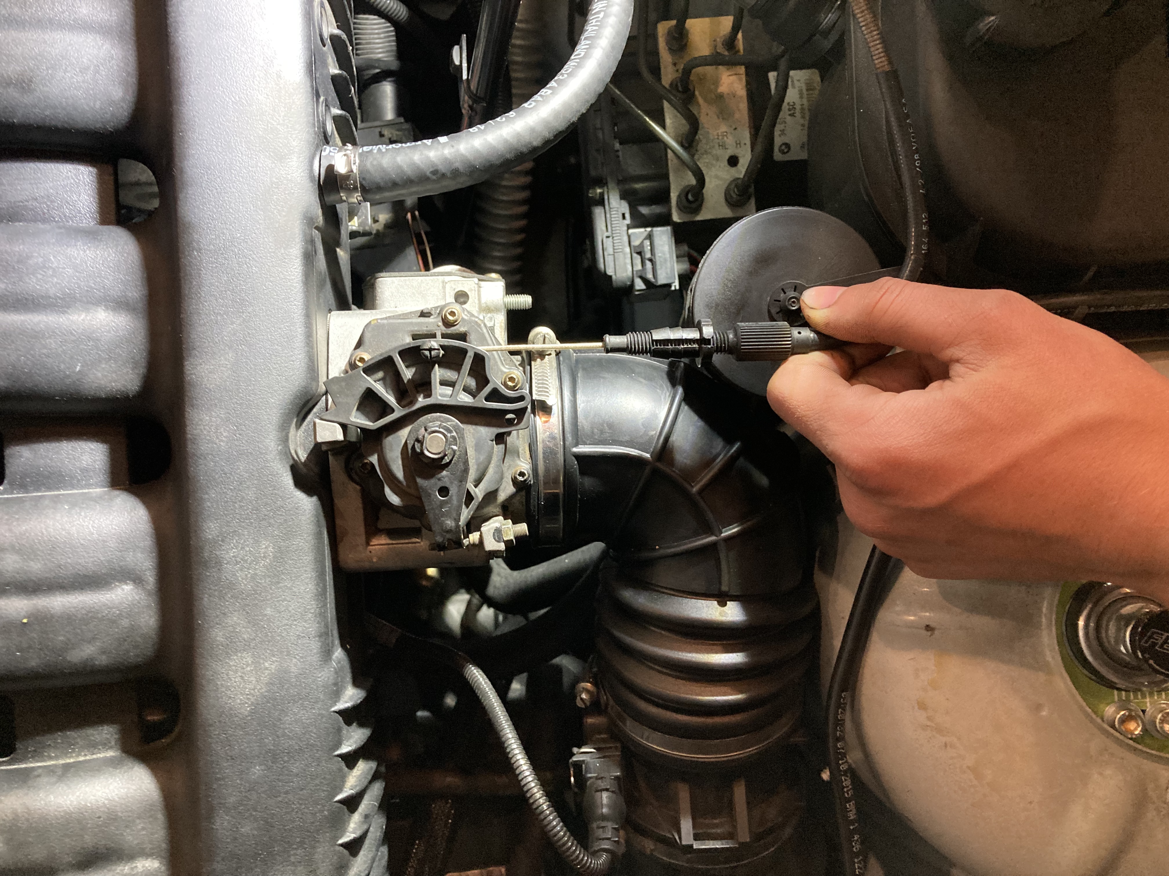 An adapter would be required to run throtle by cable